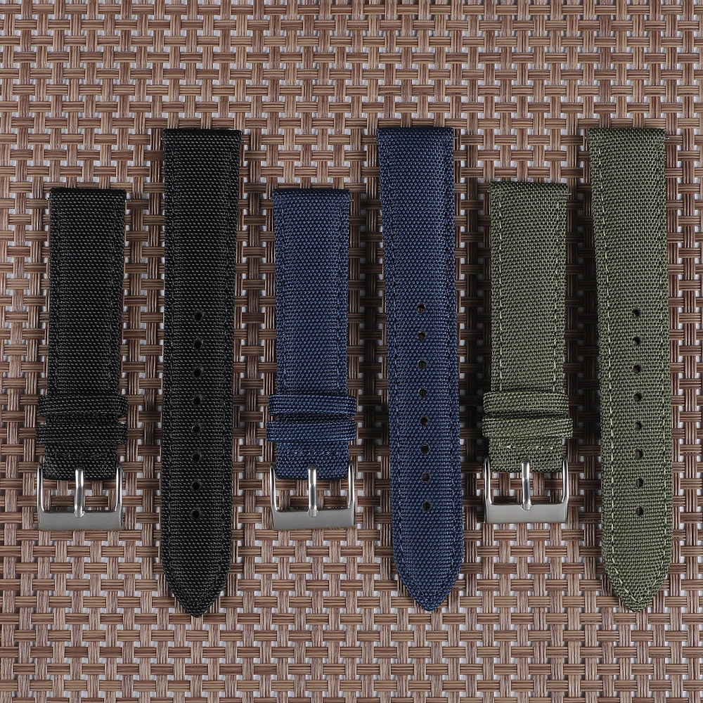 مقاوم للماء Sailcloth حزام (استيك) ساعة الإفراج السريع حزام ساعة اليد 18 مللي متر 19 مللي متر 20 مللي متر 21 مللي متر 22 مللي متر 24 مللي متر النايلون حزام الساعات ل بلانكبين ل أوميغا