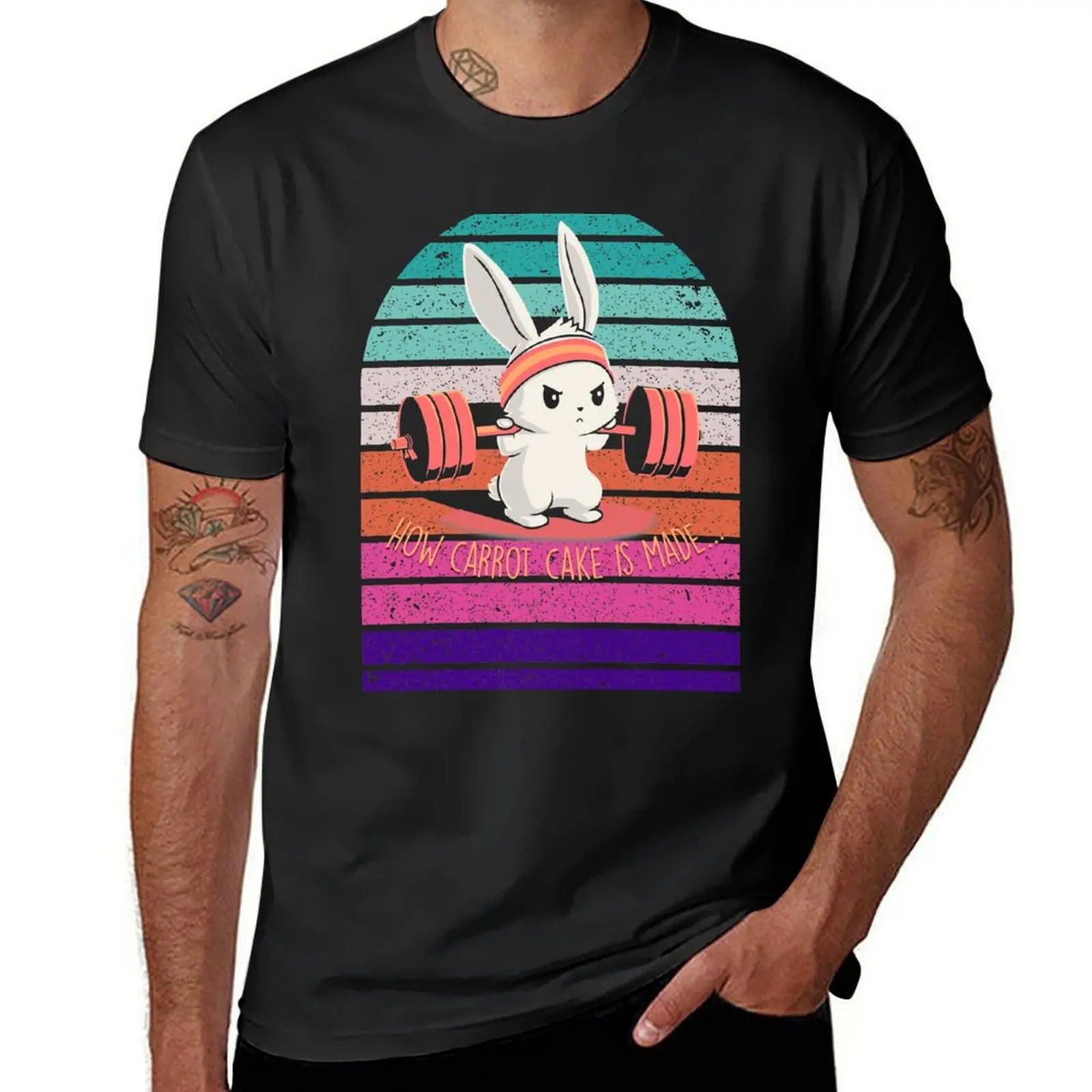 

lifting bunny T-Shirt animal prinfor boys vintage anime mens t shirts