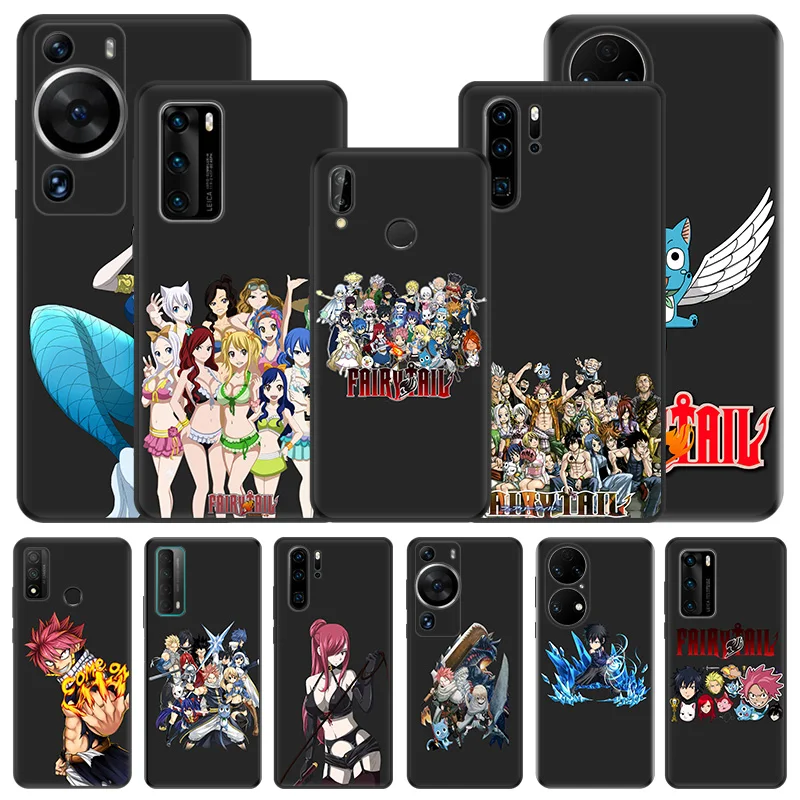 Phone Case For Motorola G200 One Fusion G30 G31 Huawei P20 P30 P40 P-Smart iphone6 Fairy Tail Black Matte Soft Cover