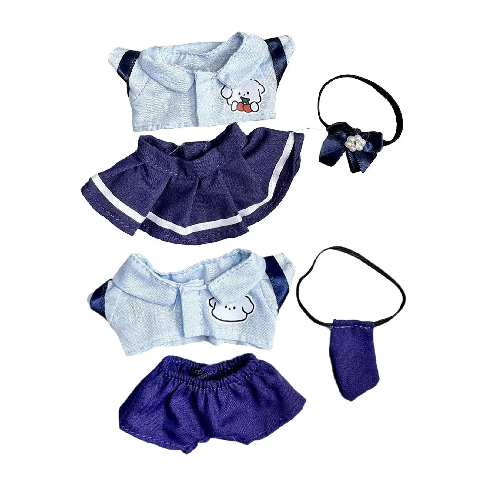 

Plush Doll Clothes Set DIY Doll Toy Imagination Educational Comfortable for Kids Photo Props Fashion Doll Outifits for 15cm Doll