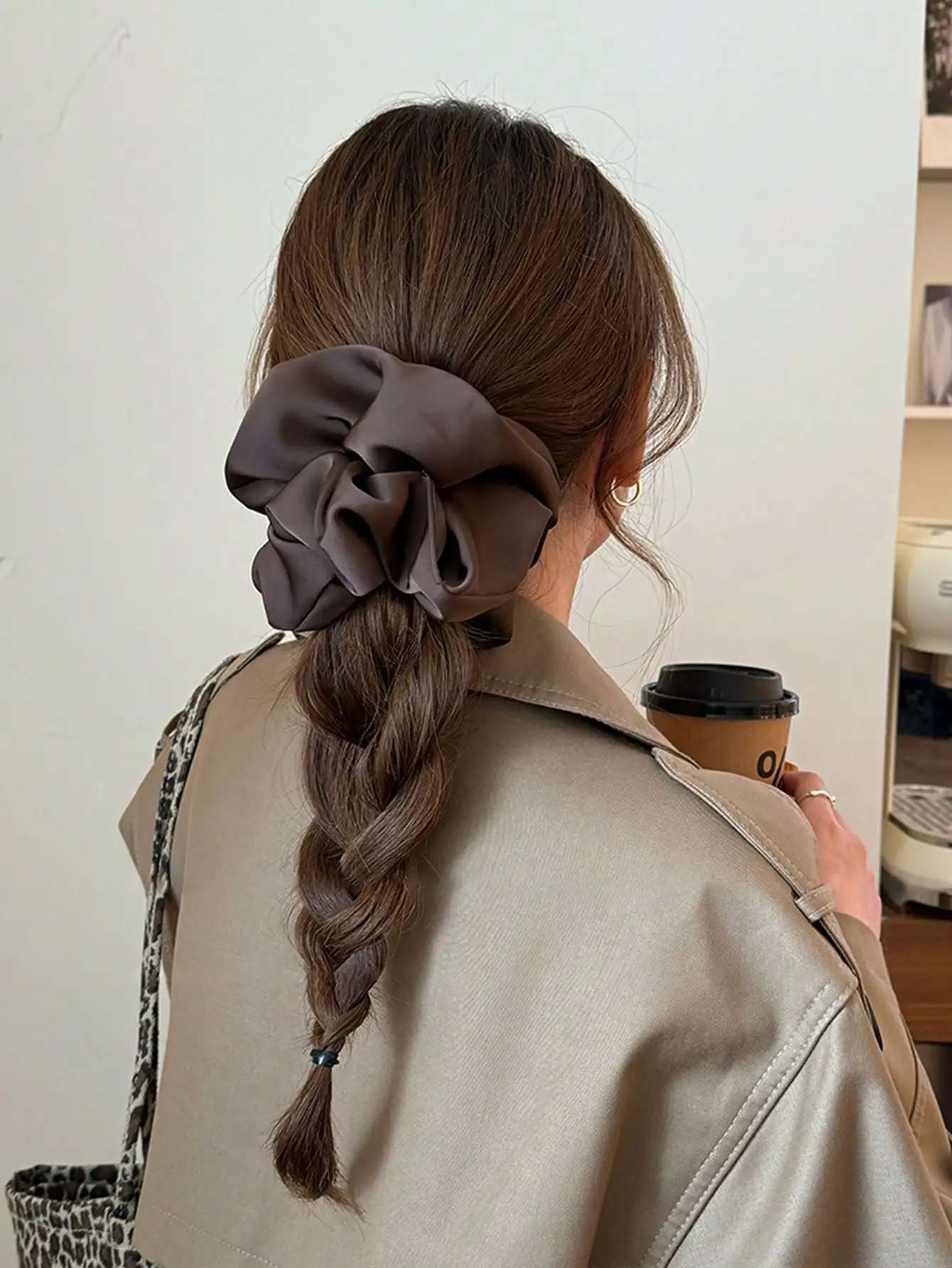 

High end satin large intestine headband with Korean style temperament, simple headband, women's meatball headband, French retro