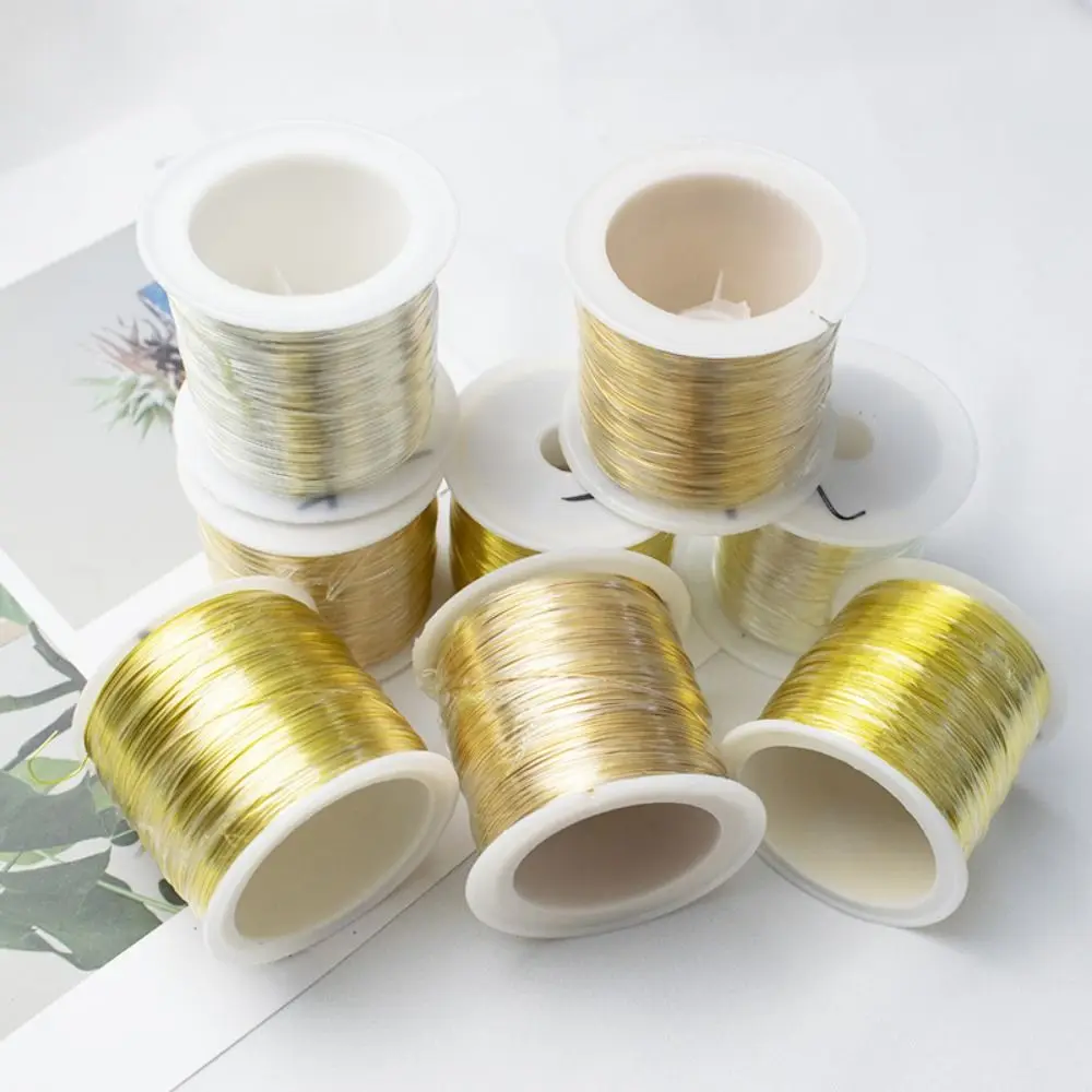 

Gold Plated Brass Copper Wire DIY 0.3mm 0.4mm Jewelry Making Wire Handmade Crafts 100 Meters/roll Handmade Brass Wire