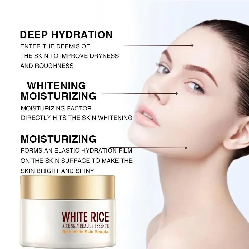 Witte Rijst Whitening Cream Anti Aging Verwijder Rimpels Voedende Hydraterende Gezichtscrème Gezichtsverzorging