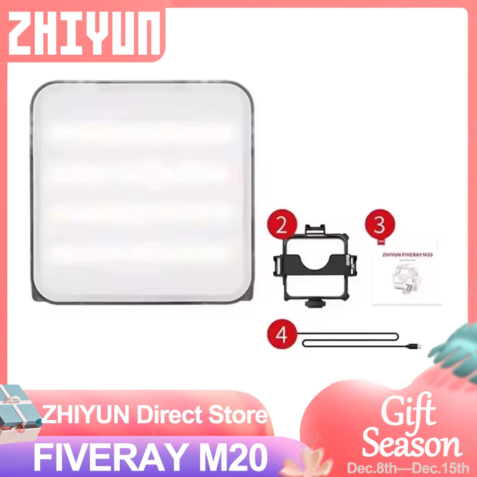 ZHIYUN FIVERAY M20 M20 COMBO 20W Bi-color Mini Pocket Fill Light Portable Magnetic LED Pannel Video Light