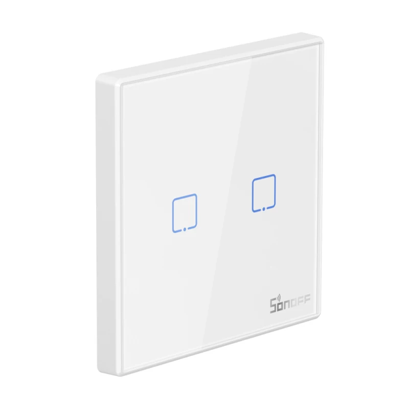 SONOFF T2EU-RF Wall Panel Sticky 433MHz RF Remote Wireless 1-3 Gang Two-Way Control With 4CHPROR3 RFR2 TX Wall Switches