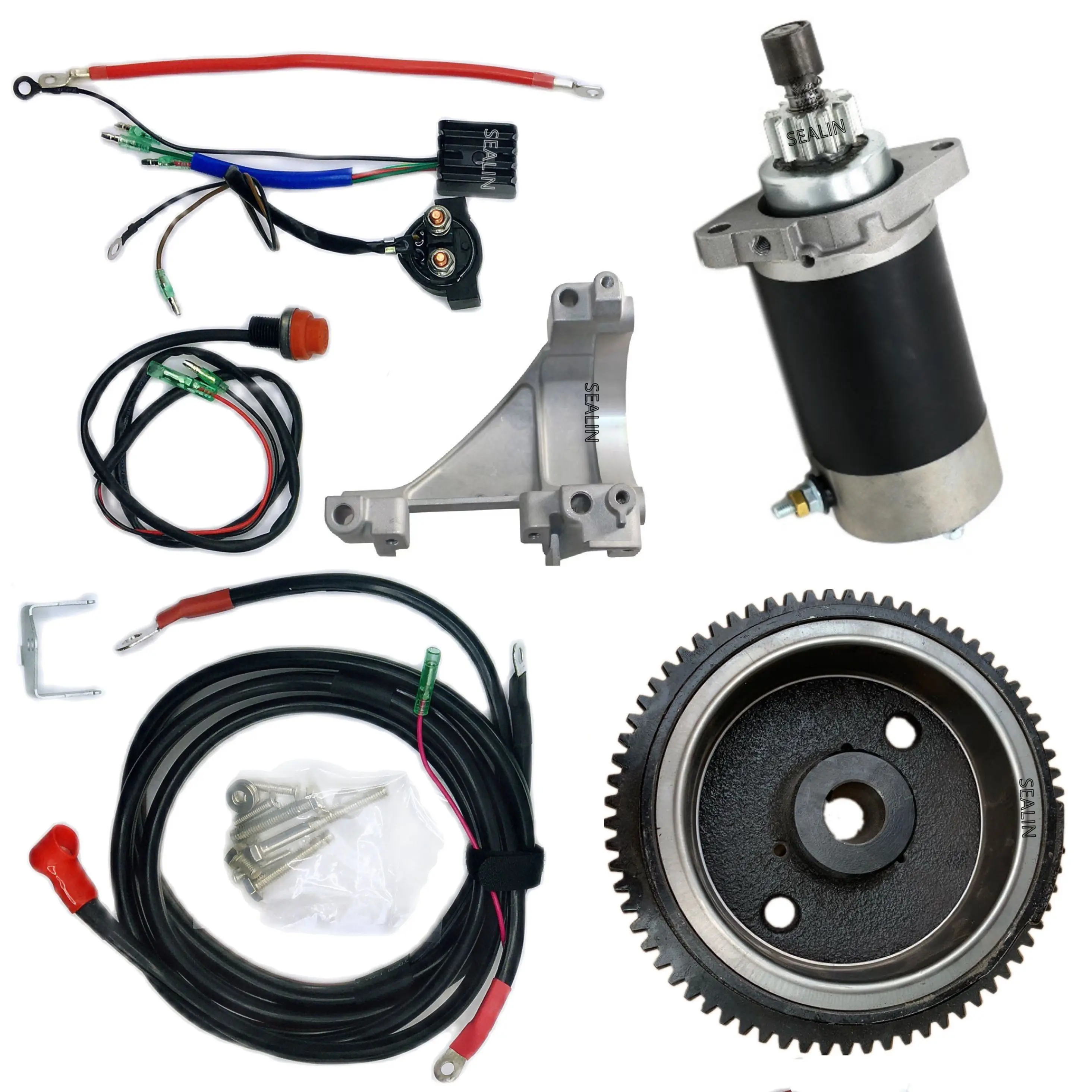 

Electrict Start kit fit Yamaha Outboard 4 stroke 9.9HP F9.9MSHG 6AUK S with flywheel rectifier relay starter motor cable