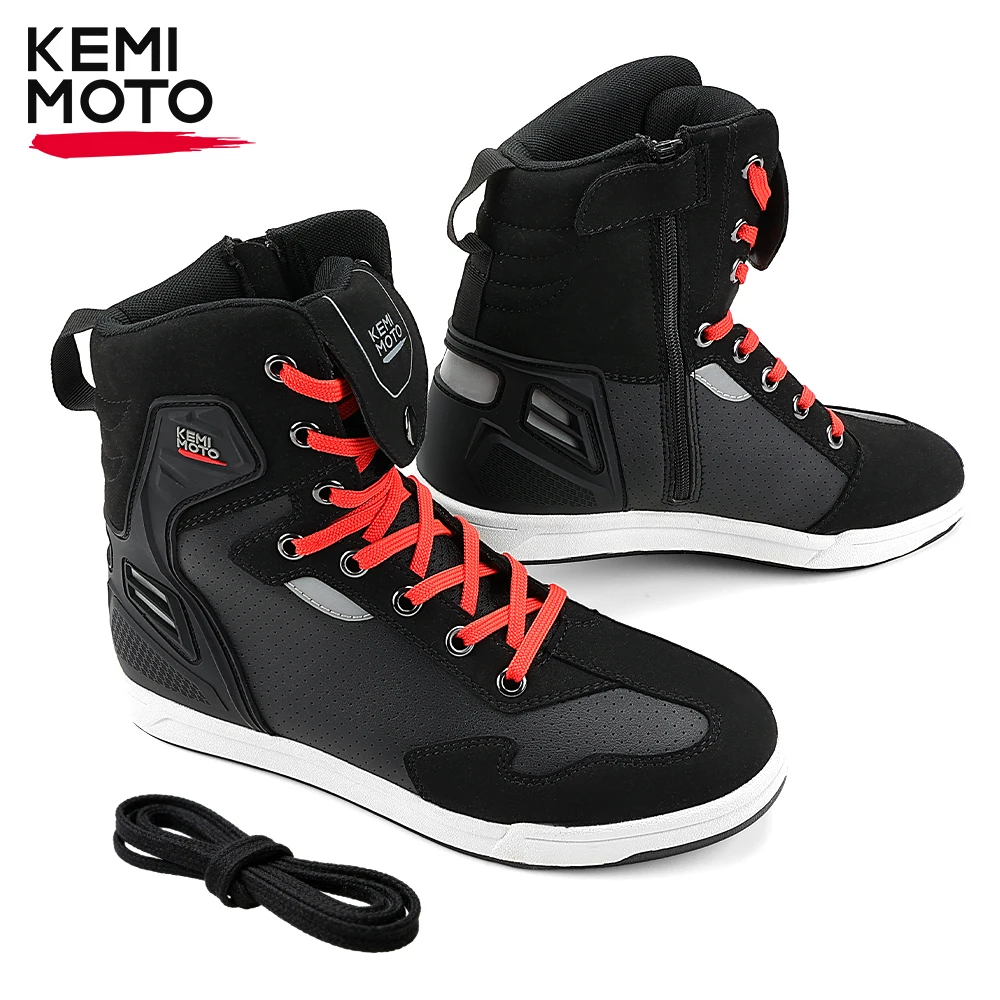 KEMIMOTO Motorcycle Shoes Men Summer Riding Casual Short Boots Anti-collision Reflective Protection Durable Equipments Moto Gear