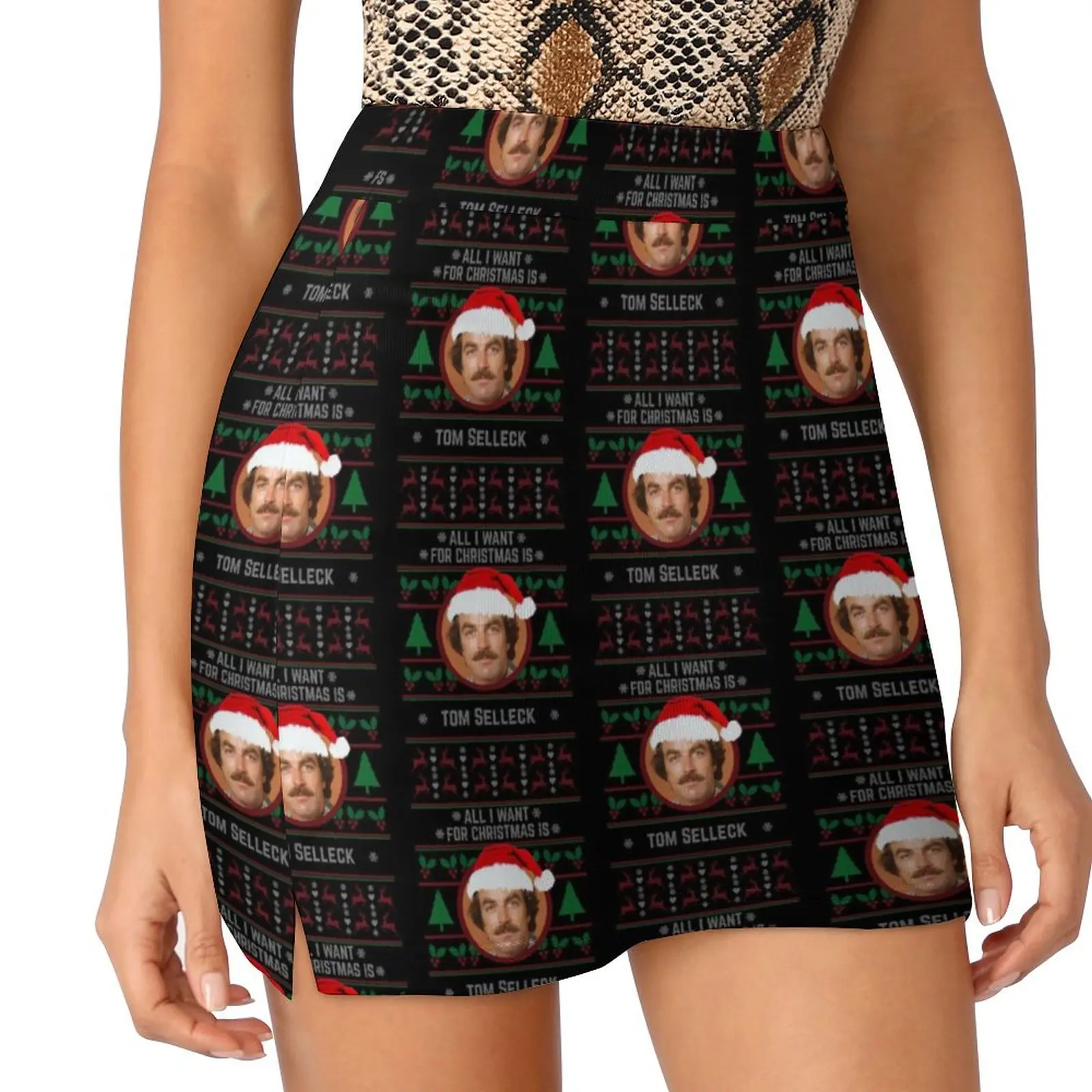 All I want for Christmas is Tom Selleck Mini Skirt elegant social women's skirts luxury clothes women clothes for women