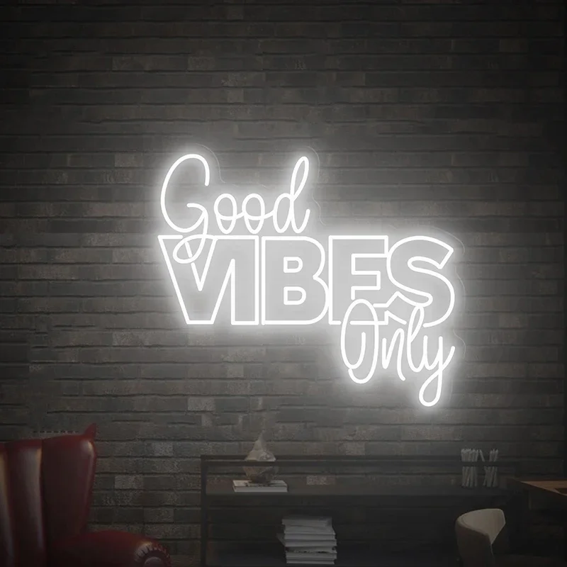 Good Vibes Only Neon Sign Custom Wedding Backdrop Party Decoration Neon Sign Home Living Room Wall Art Decor Led Neon Light