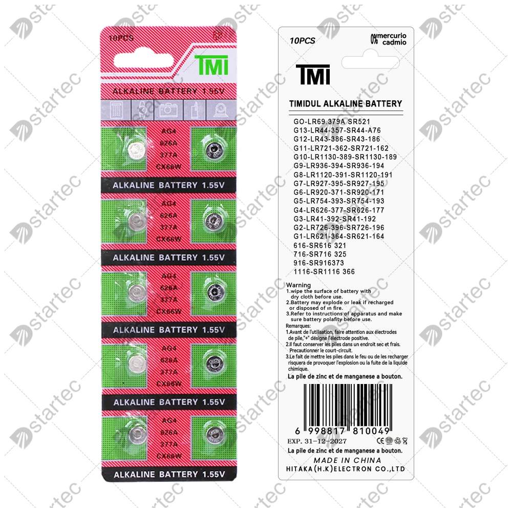 10PCS-50PCS 1.55V AG4 377 Button Batteries SR626SW SR626 Cell Coin Alkaline Battery 177 376 626A LR66 LR626 For Watch Toys Clock