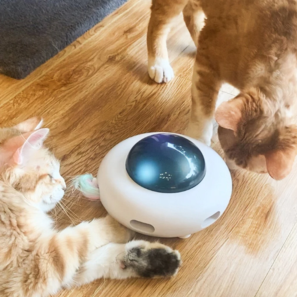 Electronic Pet Toy 3 Modes Rotating Toys Teasing Turntable Training Playing Household Pets Plaything with Cleaning Pad