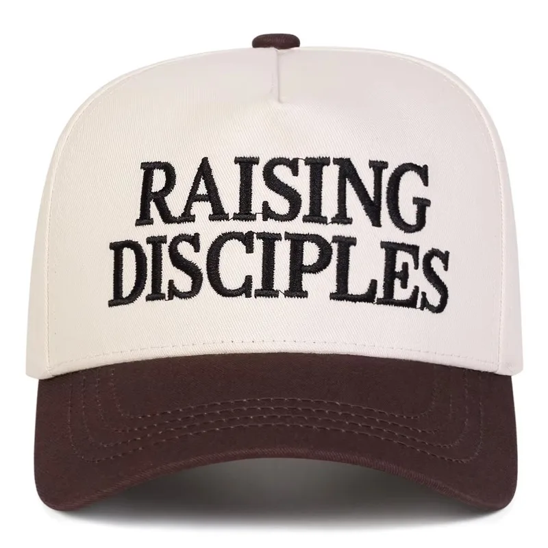 RAISING DISCIPLES Embroidery Baseball Cap Spliced Curved Brim Dad Hat Adjustable Unisex Casual Outdoor Sports Sun Protection Hat