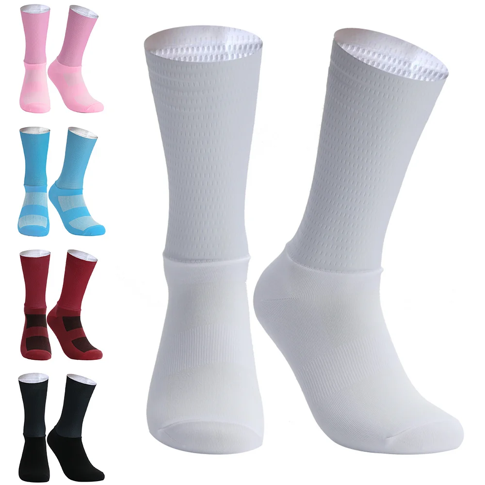 New Pro Team Aero Socks Anti Slip Silicone Cycling Socks Men Bicycle Sport Running Bike Socks Calcetines Ciclismo