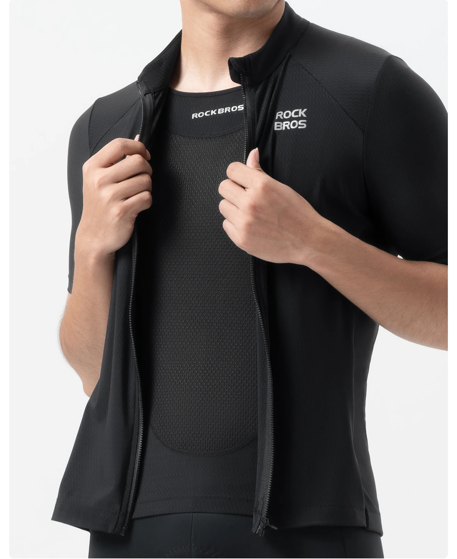 ROCKBROS Radtrikot Herren Sommer Atmungsaktiv Schnelltrocknend Fahrradshirt Leichtes Feuchtigkeitsableitendes MTB Rennrad T-Shirt – Detail 9