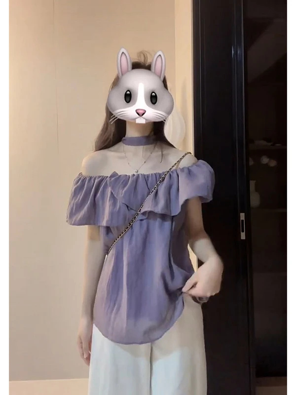 

Unique Korean Design One oulder irt Women's Summer Faionable Top Unique Design Sensation Small ence Super Beautiful