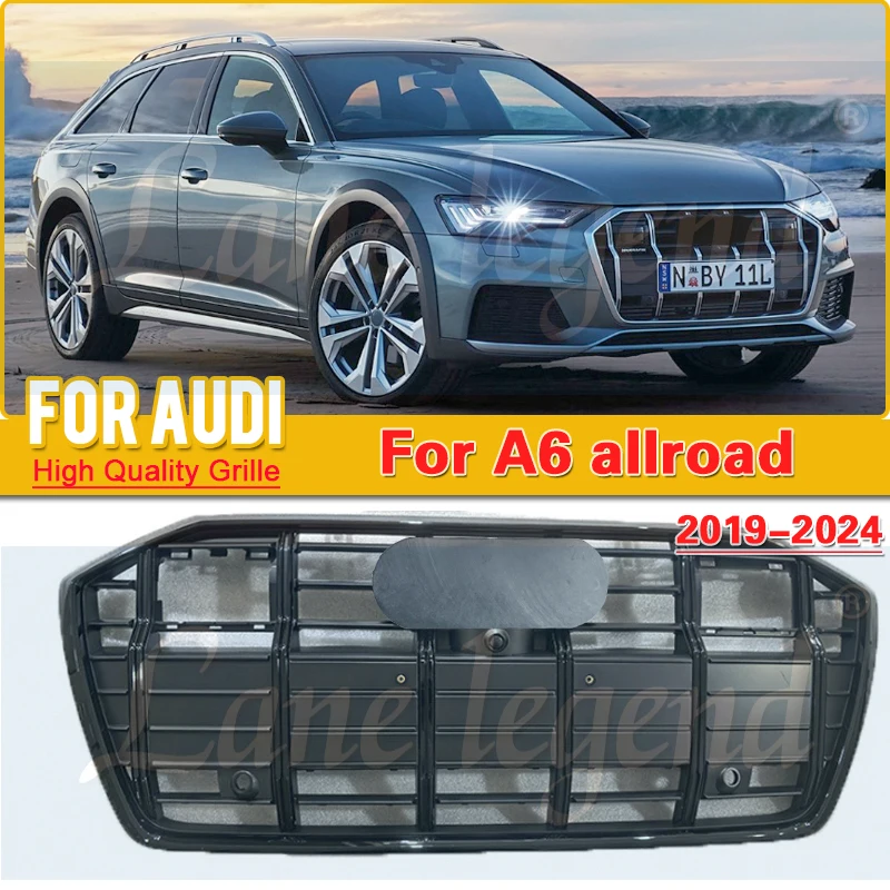 

New ABS Material Car Front Bumper Grille for Audi for A6 allroad 2019-2024 Reticular Front Bumper Grille Frame