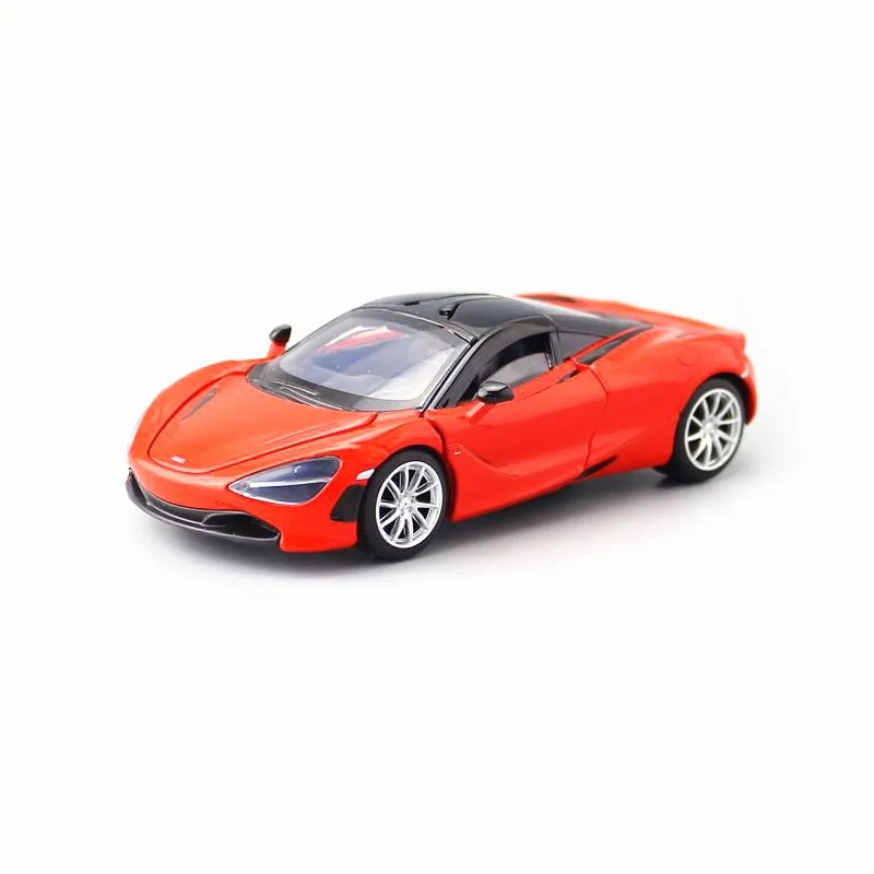 1/32 McLaren ของเล่นซูเปอร์คาร์720S สำหรับเด็กโมเดลขนาดเล็ก Jkm แบบดึงข้างหลังและมีไฟสะสมของขวัญสำหรับเด็กผู้ชาย