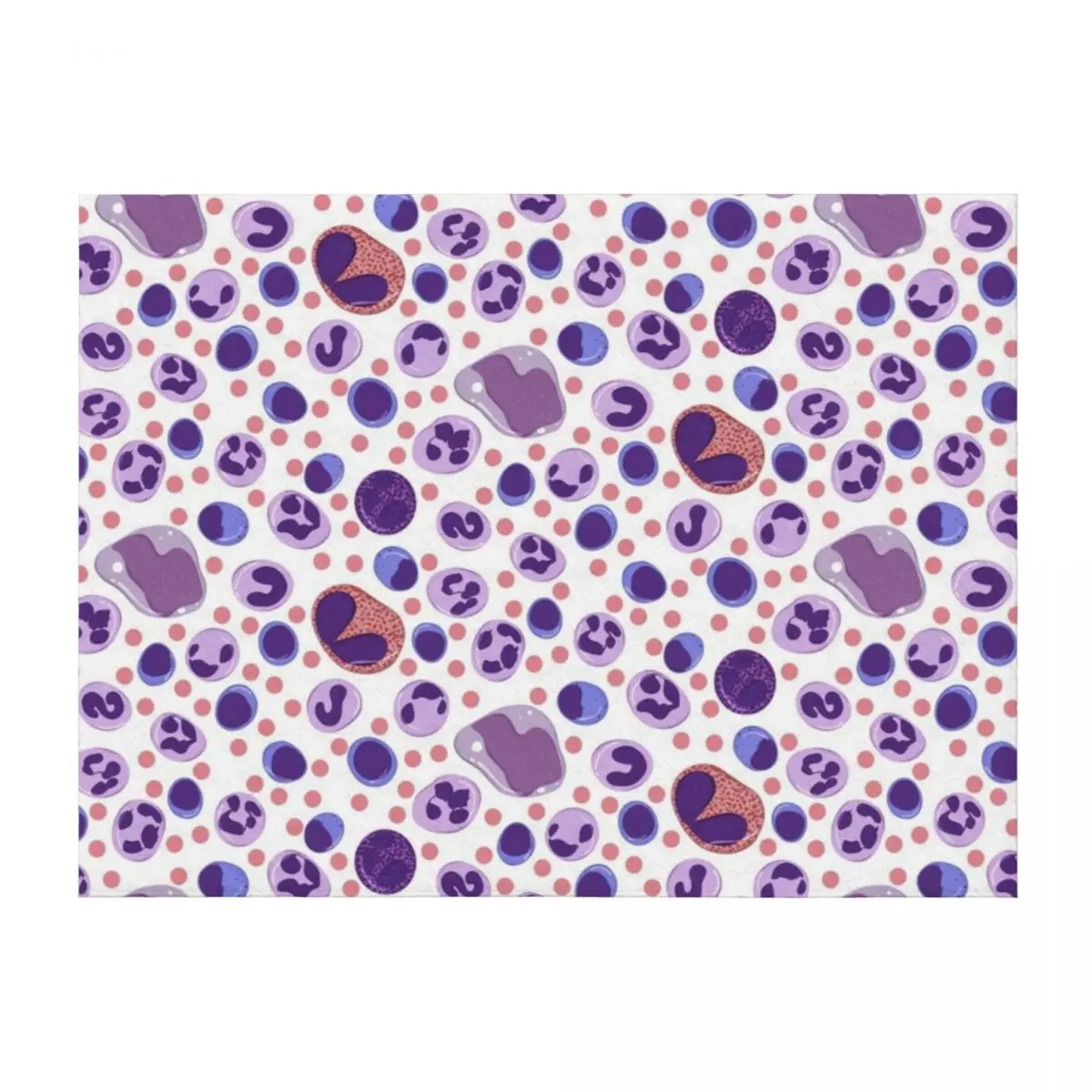 

Large White Blood Cell Pattern Throw Blanket Heavy Luxury St Softest anime Blankets