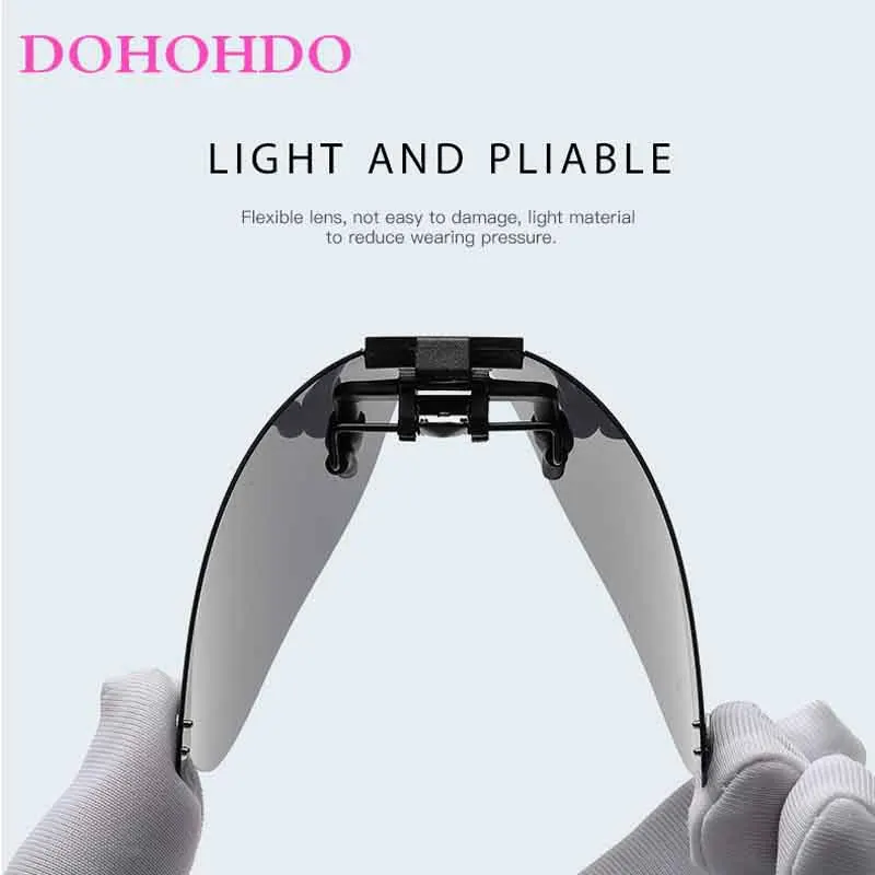 Polarized Clip On Sunglasses Metal Clips Men Car Driver Goggles Night Vision Glasses Anti Glare Vintage Safe Square Outdoo UV400