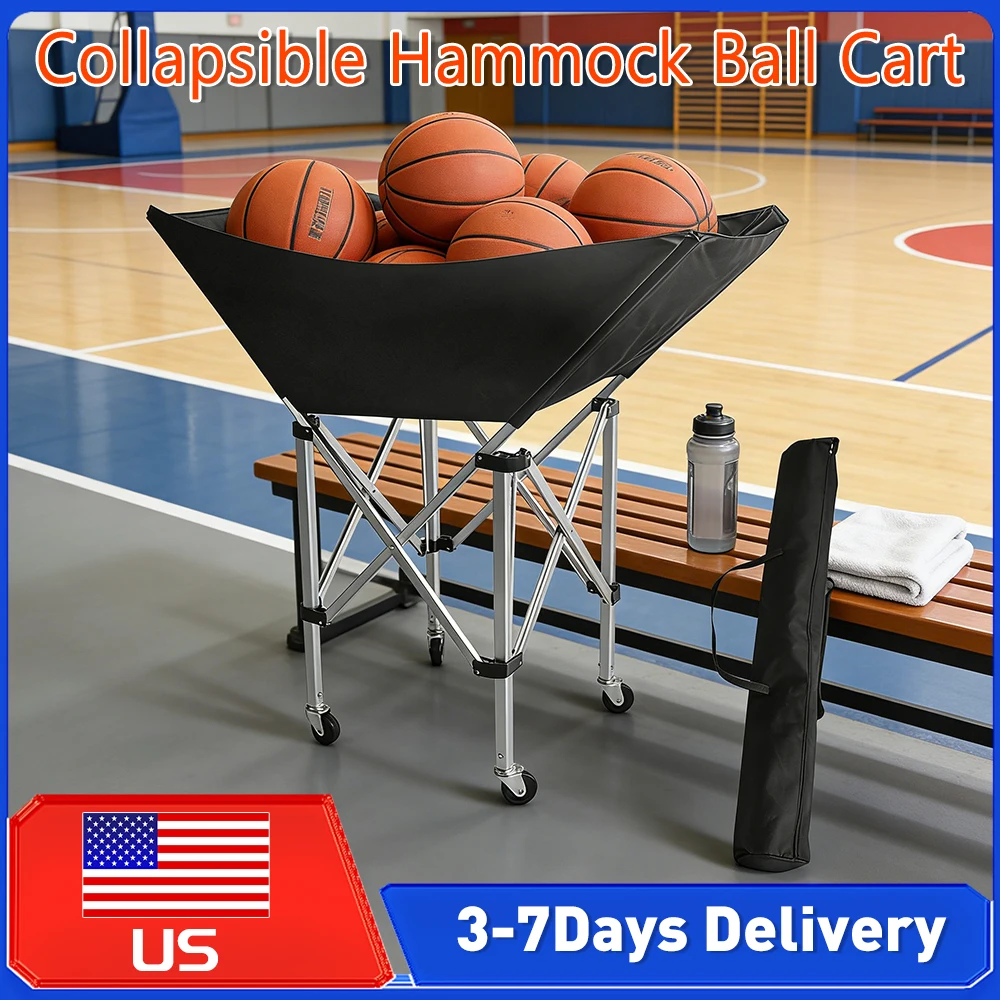 

Rolling Ball Storage Cart Collapsible Garage Organizer for Sports Equipment Toy Storage Ideal for Family Gym and Training Use ﻿