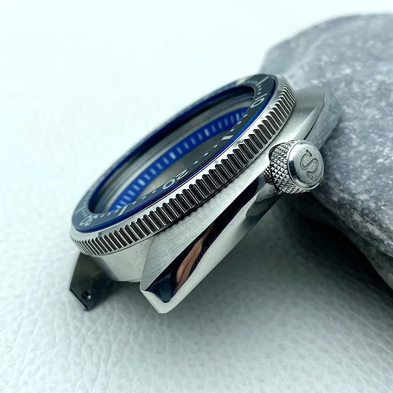 男性用アワビタートルケース、ウォッチストラップフィット、日本のムーブメント、ダイビングケース、クラウン3.0、mod 6105、6309、22mm、nh34、nh35、nh36、7s26