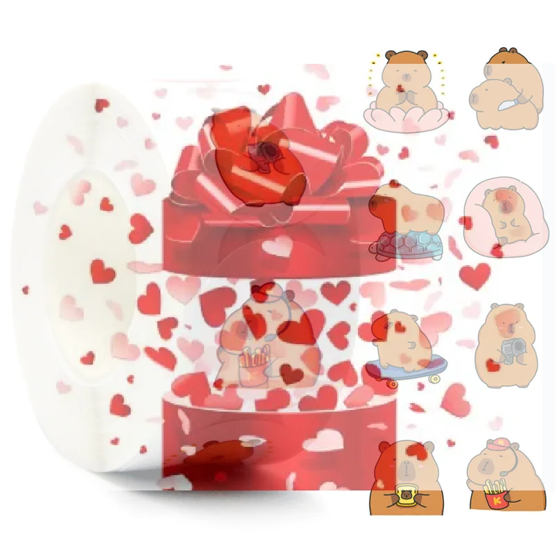 【BS】500 autocollants mignons de capybara en dessin animé, décoration, bricolage, téléphone, carnet, valise, ordinateur portable, réfrigérateur, autocollants pour enfants