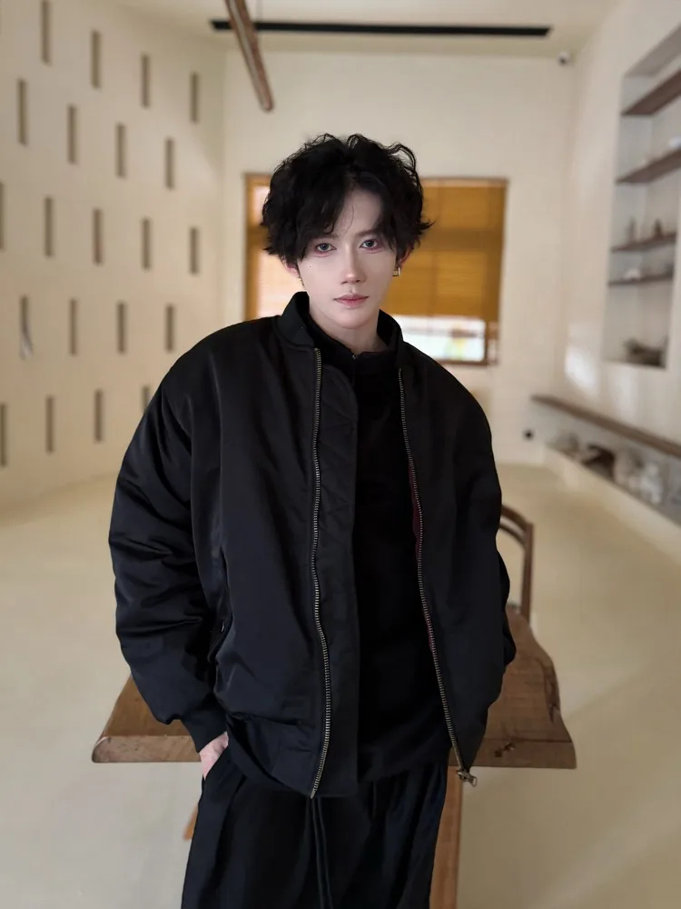 

Double-Sided Wear MA Flight Jaet Cotton Padded Men's Winter Thi Warm Cleanfit Baseball Sle Trendy Casual Loose Fit