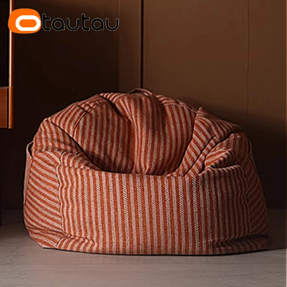 OTAUTAU Quality Cotton Linen Big Bean Bag Cover DD180【No Filler Inside! You Need To Buy Filler By Yourself !】