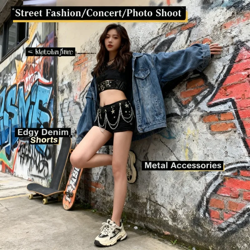 حزام سلسلة الخصر المزخرف بتفاصيل الدانتيل القوطي إكسسوار بانك روك لبيانات الموضة المريحة #2