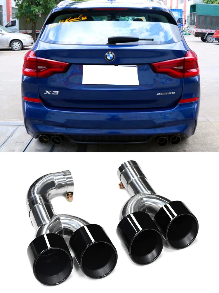 RVS Quad Uitlaatpijp voor 2022+ BMW X3 G01 X4 G02 20i 30i, X3M Competition Bumper Upgrade Uitlaatpijp - afbeelding 2