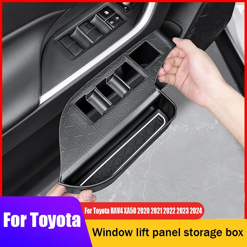 

For Toyota RAV4 XA50 2021 2022 2023 2024 Window lift panel storage box TPE material door slot storage box