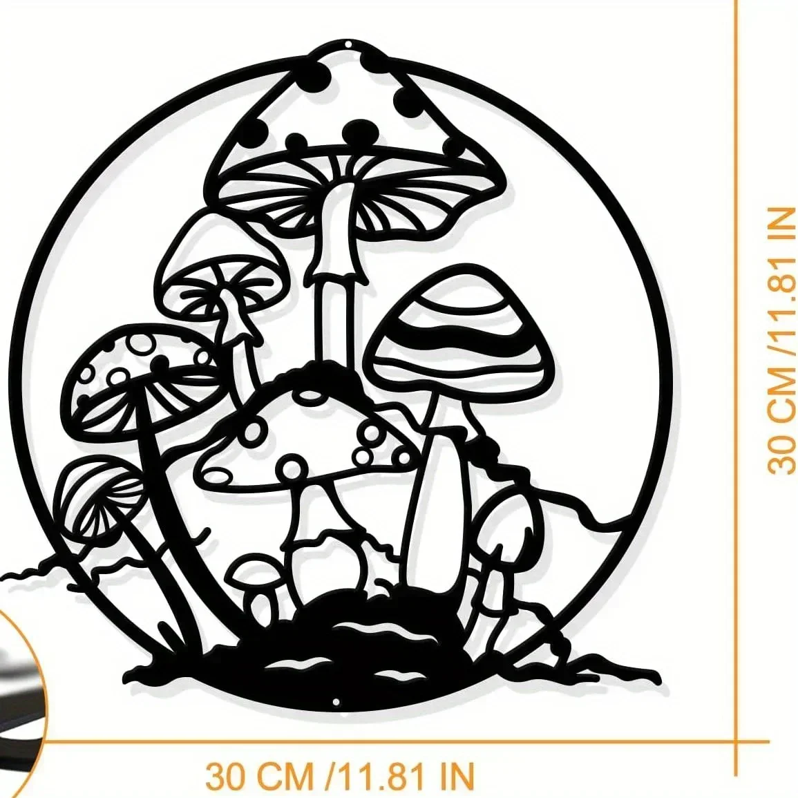 

CIFBUY Decoration Mushroom Metal Wall Art Black Irom Wall Hanging Decoration Silhouette Wall Art Suitable for Home Bedroom Holid