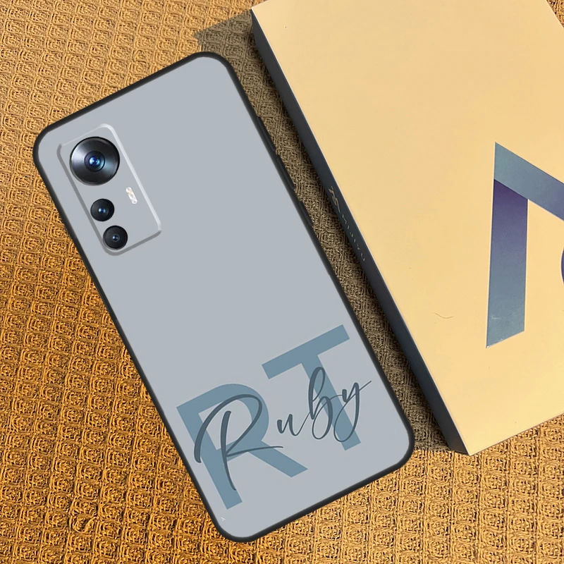 커스텀 파스텔 이름 이니셜 케이스, 샤오미 12T 11T 프로 13 11 12 라이트, POCO F5 X5 프로 X3 프로 F3 M5 POCO F5 X4 F4 GT 커버