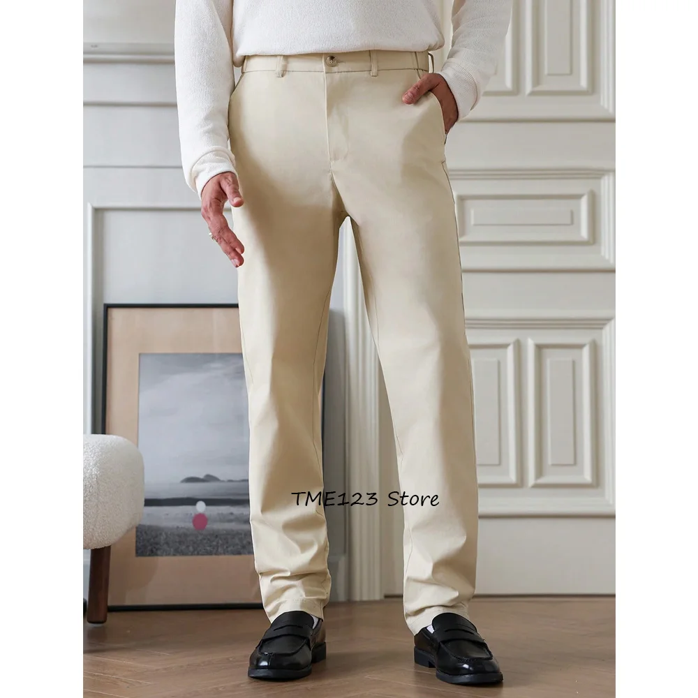 

Business Casual Trouser for Man Trousers Straight Leg Work Pants Men's Polyester Fiber Solid Color Comfortable Tailoring Classic