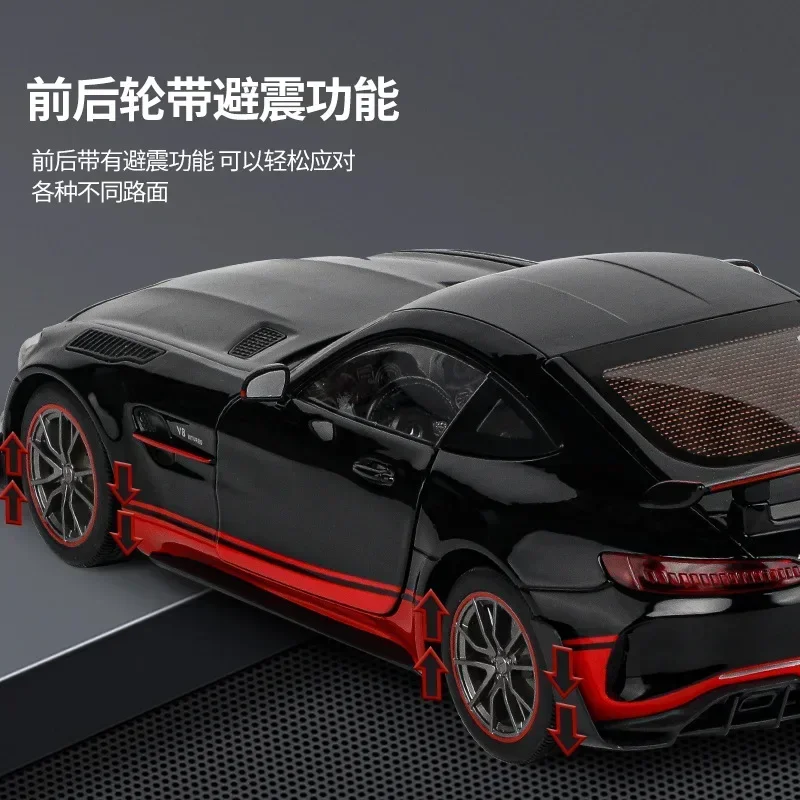 1:18 Mercedes-Benz AMG GTR High Simulation Diecast Metal Alloy Model car Sound Light Pull Back Collection Kids Toy Gifts