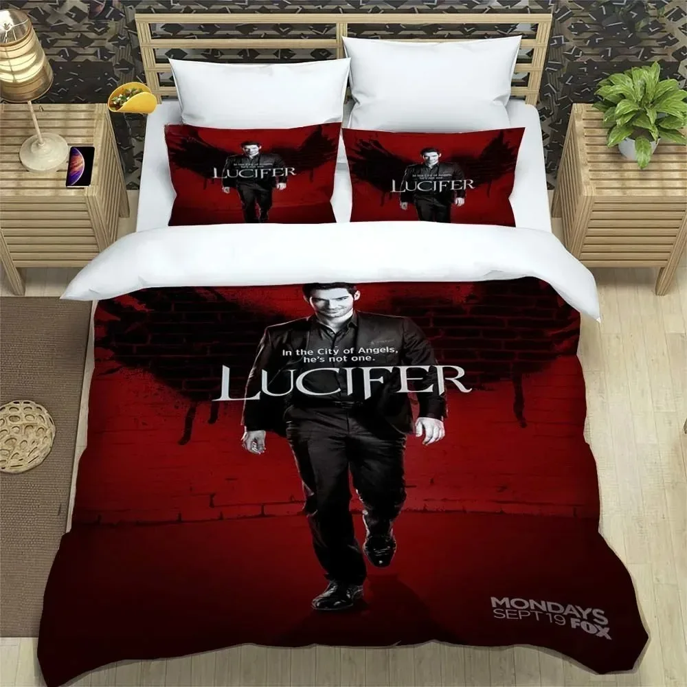 

Cartoon TV Lucifer Bedding Set Exquisite Bed Supplies Set Adult Duvet Cover Bed Comforter Set Bedding Set Birthday Gift