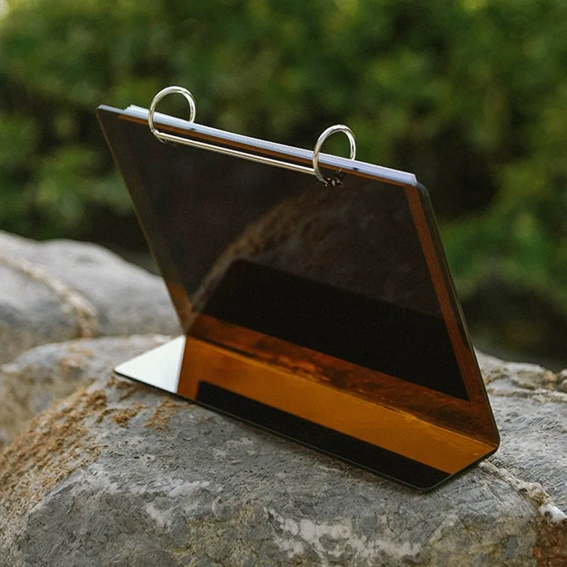 Customized Office Desk Calendar Tea Color High Translucent Acrylic Board Desk Calendar Style Custom 2025 Year of Sna