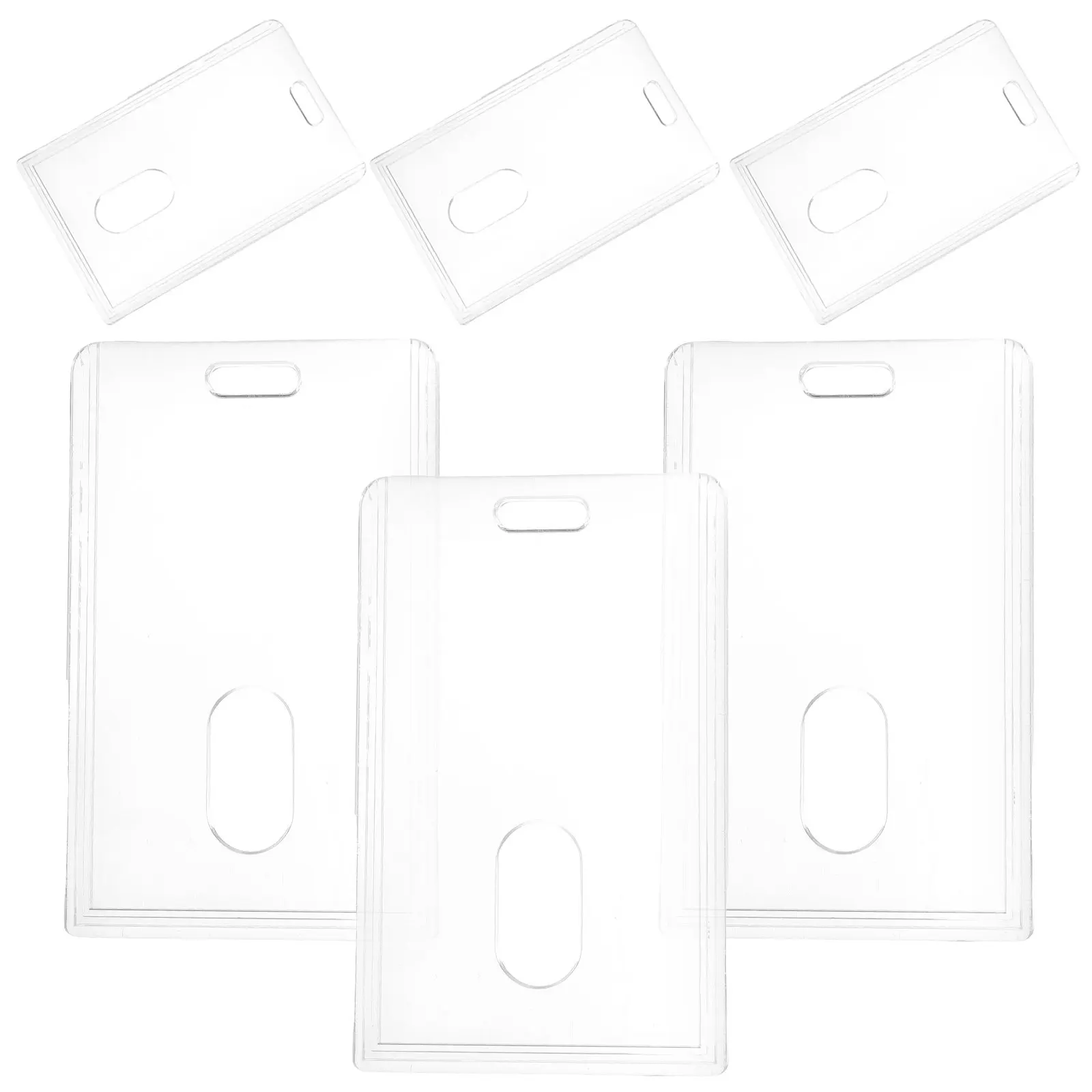 

6Pcs Clear Card Sleeves Id Badge Holders Double Sided Transparent Name Badge Covers for Office School Library Factory
