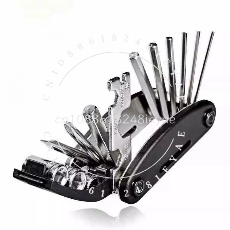 

Hexagonal Multifunctional Folding Screwdriver Inner Hexagonal Combination Set Wrench Bicycle Maintenance Wrench Tool 16 in 1