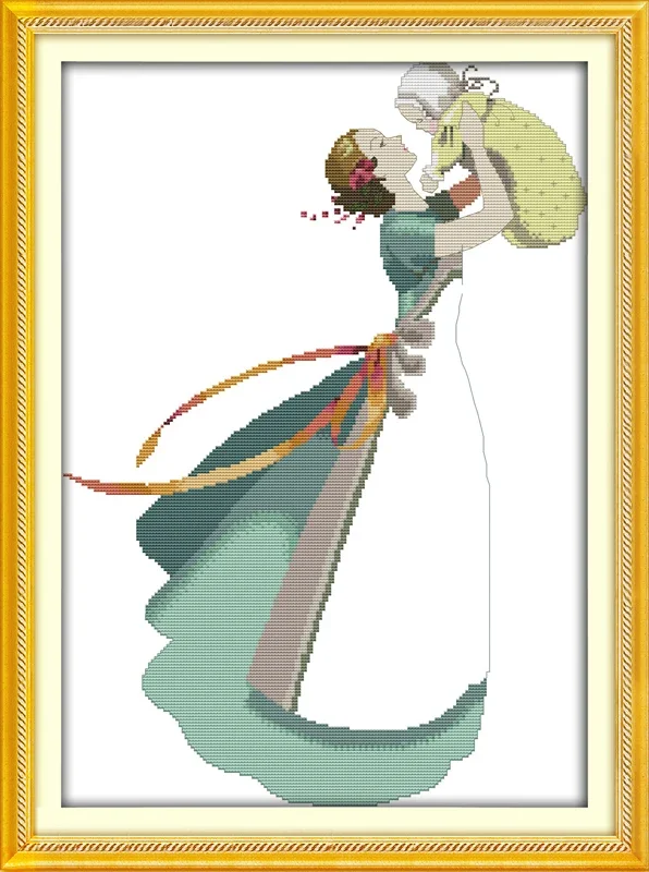 

Joy Sunday Новый набор для вышивки крестом с принтом Easy Pattern Aida Набор для вышивания ткани с тиснением DIY Needleworks-The Deep Love of Mothe