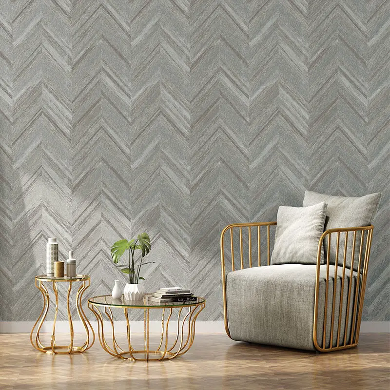 Herringbone Striped Wallpaper Bedroom Non-Woven Home  Background Wall Wallpaper