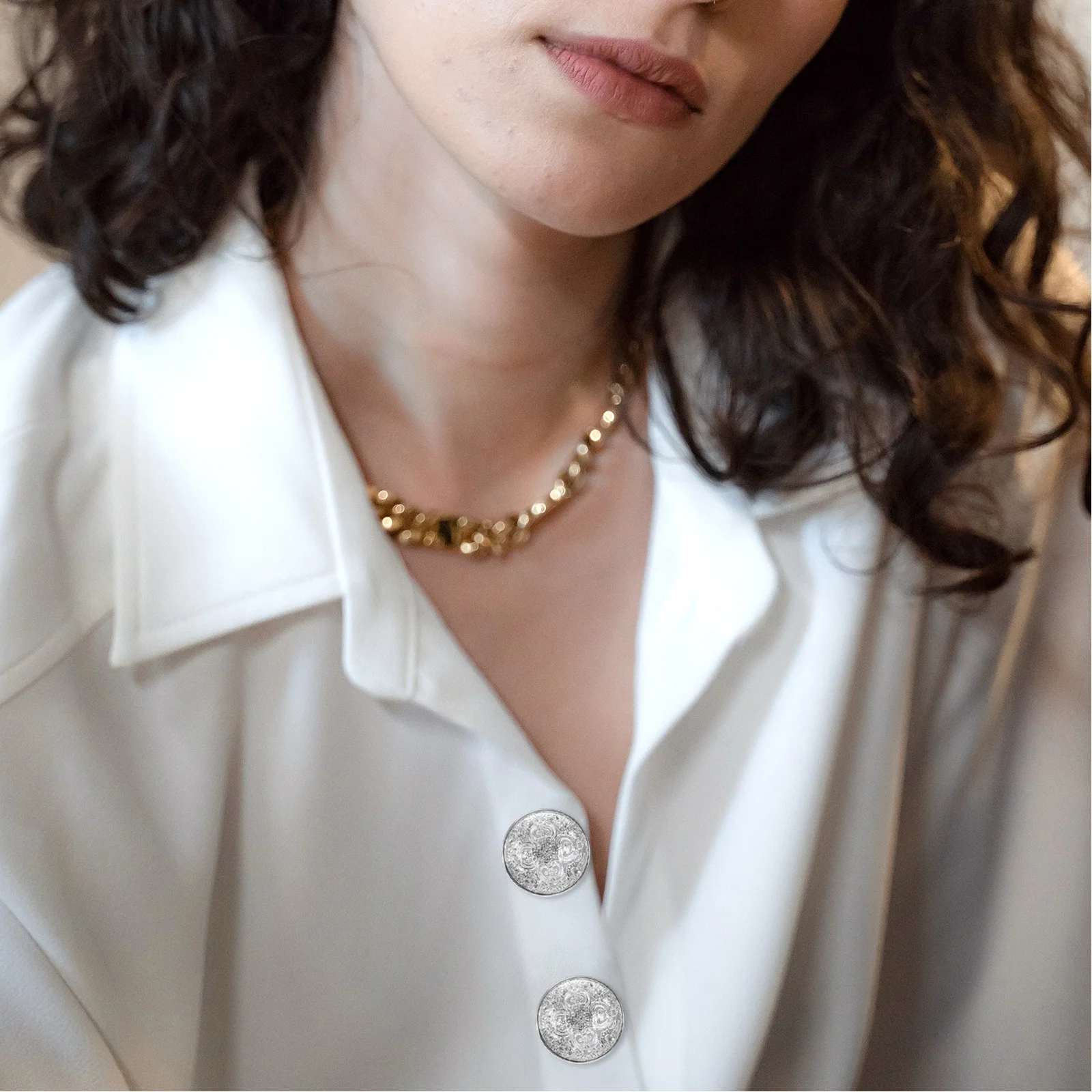 

30pcs 18Mm Metal Button Hollow Out Design For Coat Jacket Sewing Fastener Diy Buttons Clothing Craft Accessories Golden