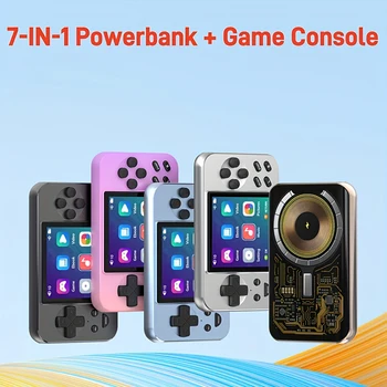 7-in-1 Multifunctional Game Console Power Bank 20W Wireless Magnetic Charging 6000+ Built-in Classic Games MP3 MP4 Digital Photo