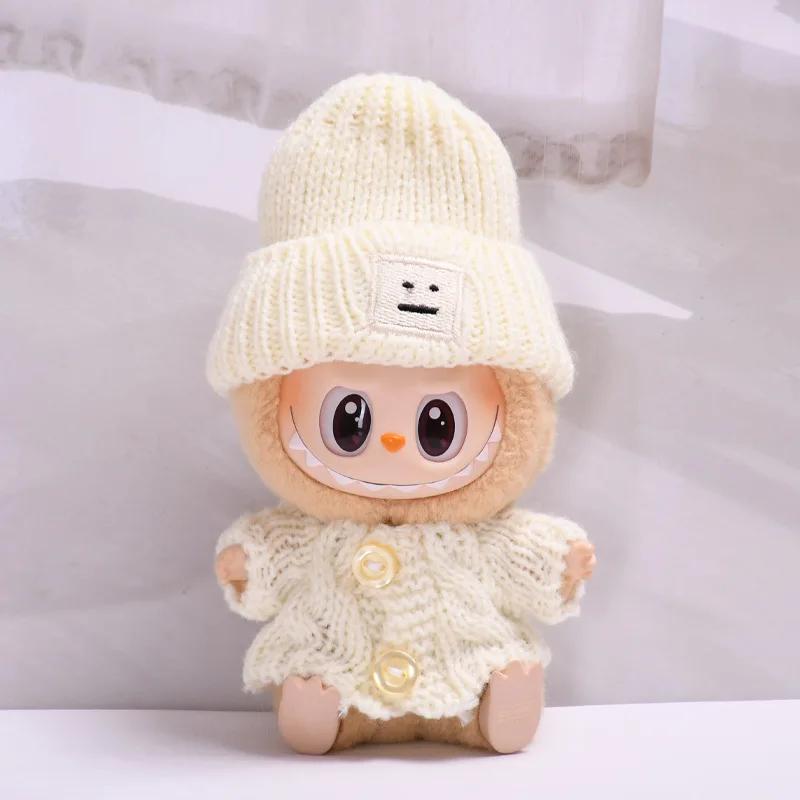 Pakaian boneka idola Labubu I II 17cm topi pakaian natal hadiah Tahun Baru Korea Kpop Exo pakaian boneka mewah pakaian boneka