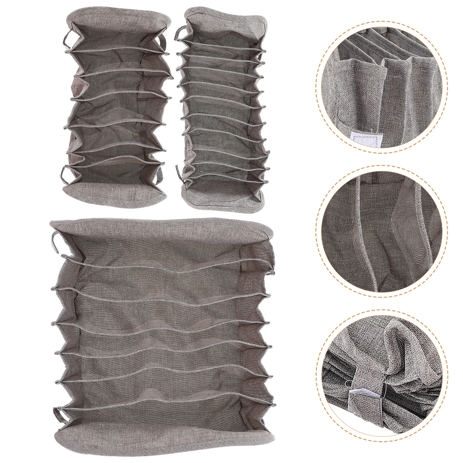 

3Pcs Underwear Storage Organizers Sturdy Breathable Eco-Friendly Sock Container for Dresser Drawer Household Organizer