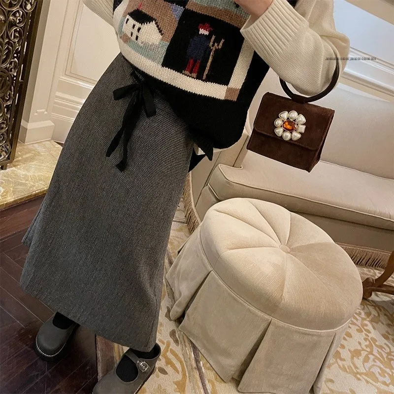 

Юбка VIMAS Low-Key Ele из 30% шерсти в клетку, ретро, с высокой талией, для женщин 25-29 лет, для повседневной носки, H-образный и А-образный силуэт