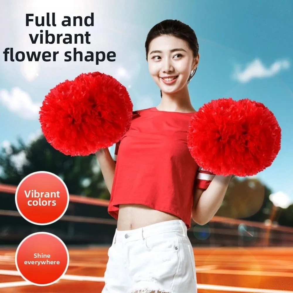 26cm Game Pom Poms Multicolors Come On Props Cheerleader Holding Flowers PET Cheap Practical Cheerleading