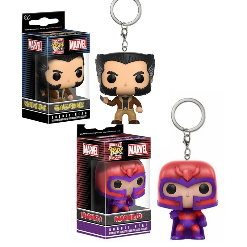 FUNKO llavero de bolsillo X-MAN rojo Magneto Wolverine juguetes coleccionables para niños regalo de cumpleaños con caja POP