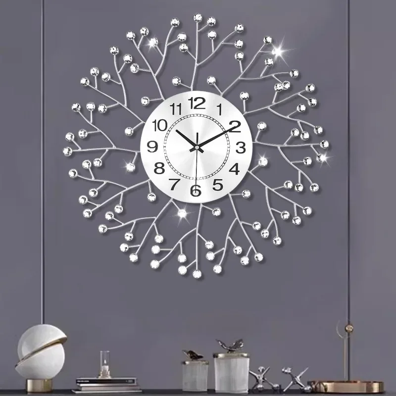 Luxury Wall Clock Modern Nordic Art Iron Clocks Living Room Elegant Home Decor Hanging Clock Indoor Household Silent Clocks