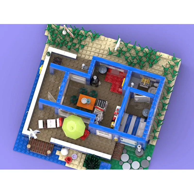 Moc قوالب بناء وحدات المنزل الصيفي الدنماركي/الكوخ/المقصورة نموذج التكنولوجيا كتل عيد الميلاد لتقوم بها بنفسك لعبة هدايا البناء #6